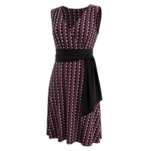 Max Studio Geometric Wrap Midi Dress Size XS